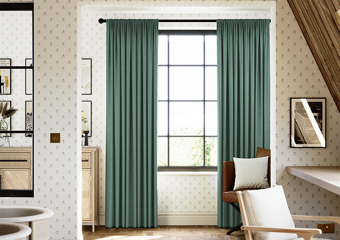 Akoya Faux Silk, Lustre Emerald Green - Made to Measure Curtain - Image 3